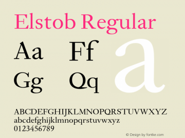 Elstob Regular Version 1.014 Font Sample