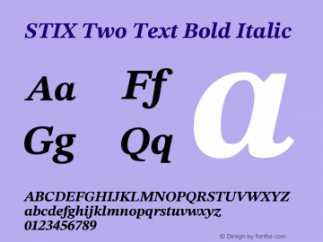 STIX Two Text Bold Italic Version 2.11 b159图片样张