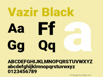 Vazir Black Version 27.2.0 Font Sample