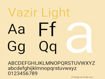 Vazir Light Version 27.2.0 Font Sample