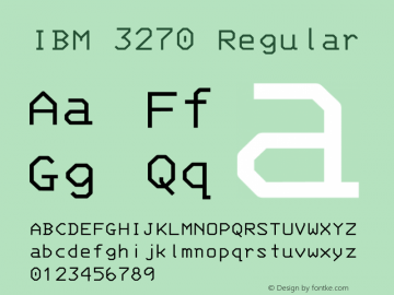 IBM 3270 Version 2.1.1 Font Sample