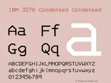 IBM 3270 Condensed Version 2.1.1 Font Sample