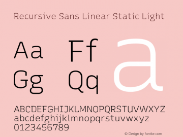 Recursive Sn Lnr St Lt Version 1.071;hotconv 1.0.112;makeotfexe 2.5.65598; ttfautohint (v1.8.3)图片样张