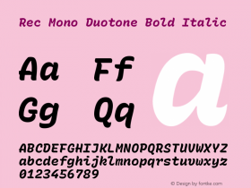Rec Mono Duotone Bold Italic Version 1.071图片样张