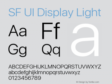 SF UI Display Light 11.0d33e2--BETA Font Sample