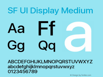 SF UI Display Medium 11.0d33e2--BETA Font Sample