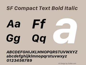 SF Compact Text Bold Italic 11.0d1e1 Font Sample