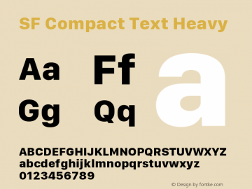 SF Compact Text Heavy 11.0d1e1 Font Sample