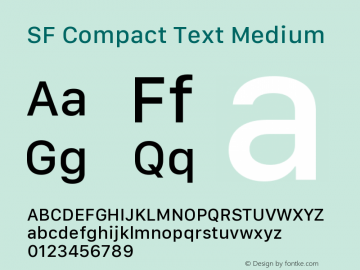 SF Compact Text Medium 11.0d1e1 Font Sample