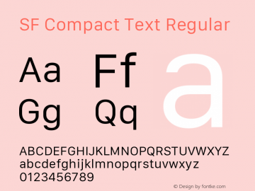 SF Compact Text Regular 11.0d1e1 Font Sample