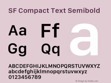 SF Compact Text Semibold 11.0d1e1 Font Sample