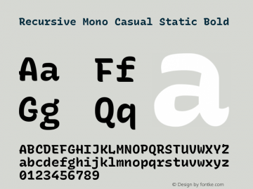 Recursive Mn Csl St Bold Version 1.072;hotconv 1.0.112;makeotfexe 2.5.65598; ttfautohint (v1.8.3) Font Sample