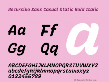 Recursive Sn Csl St Bold Italic Version 1.072;hotconv 1.0.112;makeotfexe 2.5.65598图片样张