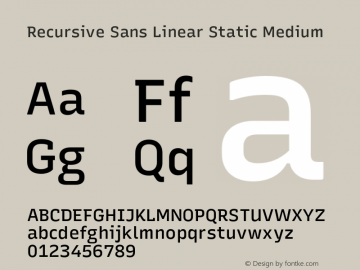 Recursive Sn Lnr St Med Version 1.072;hotconv 1.0.112;makeotfexe 2.5.65598图片样张