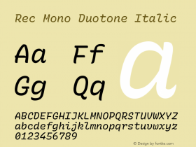 Rec Mono Duotone Italic Version 1.072图片样张