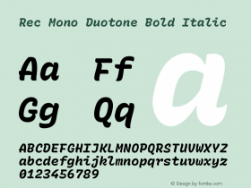 Rec Mono Duotone Bold Italic Version 1.072图片样张