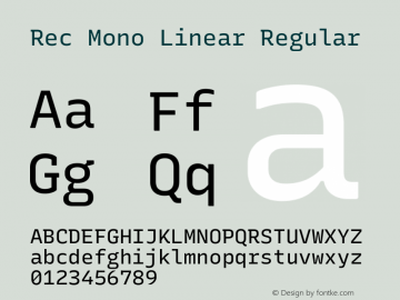 Rec Mono Linear Version 1.072 Font Sample