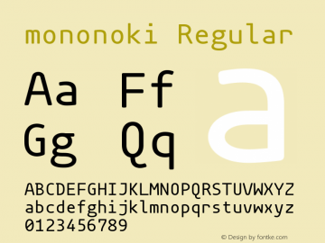 mononoki Regular Version 1.001图片样张