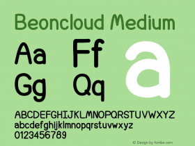 Beoncloud Version 001.000 Font Sample