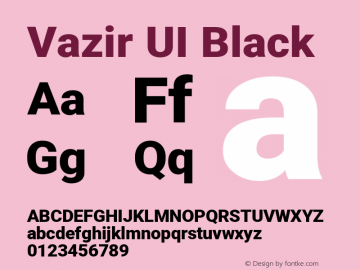 Vazir Black UI Version 27.2.1 Font Sample