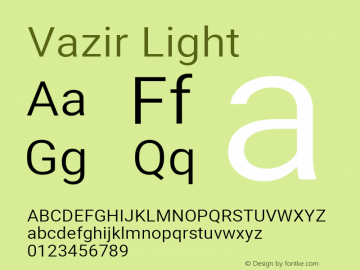 Vazir Light Version 27.2.1 Font Sample