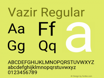 Vazir Regular Version 27.2.1 Font Sample