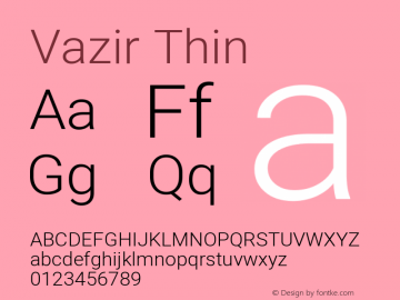 Vazir Thin Version 27.2.1 Font Sample
