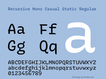 Recursive Mn Csl St Version 1.073;hotconv 1.0.112;makeotfexe 2.5.65598; ttfautohint (v1.8.3) Font Sample