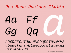 Rec Mono Duotone Italic Version 1.073图片样张
