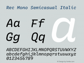 Rec Mono Semicasual Italic Version 1.073图片样张