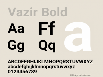 Vazir Bold Version 27.2.2 Font Sample