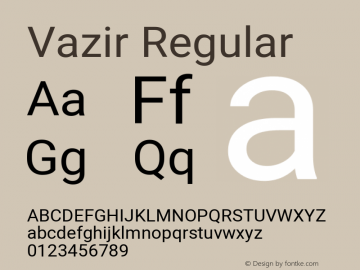 Vazir Regular Version 27.2.2 Font Sample