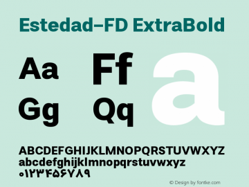 Estedad-FD ExtraBold Version 5.0 Font Sample