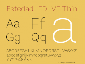 Estedad-FD-VF Thin Version 5.0 Font Sample