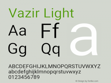 Vazir Light Version 27.2.2 Font Sample