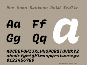 Rec Mono Duotone Bold Italic Version 1.074图片样张