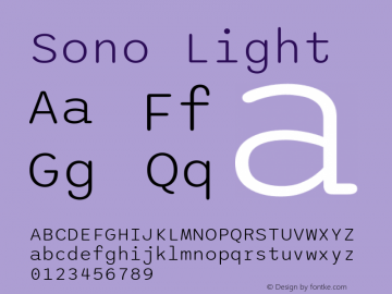 Sono Light Version 1.000; ttfautohint (v1.8.3)图片样张