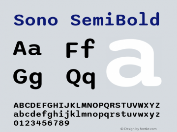 Sono SemiBold Version 1.000; ttfautohint (v1.8.3)图片样张