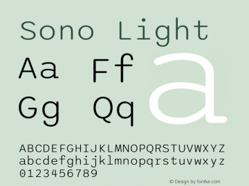 Sono Light Version 1.000 Font Sample