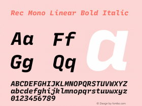 Rec Mono Linear Bold Italic Version 1.074图片样张