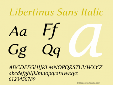 Libertinus Sans Italic Version 7.040;RELEASE Font Sample