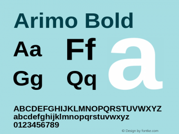 Arimo Bold Version 1.33; ttfautohint (v1.8.3)图片样张