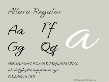 Allura Regular Version 2.000 Font Sample