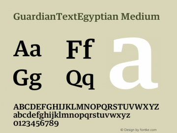 GuardianTextEgyptian Medium Version 2.001 2018图片样张