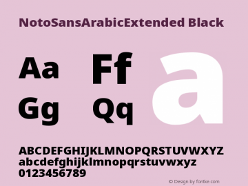 NotoSansArabicExtended Black Version 2.500 Font Sample