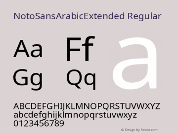 NotoSansArabicExtended Regular Version 2.500 Font Sample