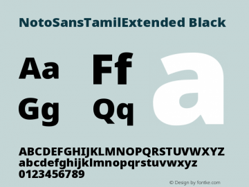 NotoSansTamilExtended Black Version 1.002 Font Sample