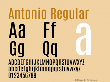 Antonio Regular Version 1.002 Font Sample