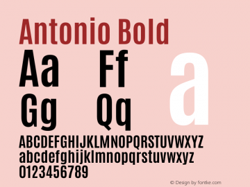 Antonio Bold Version 1.002 Font Sample