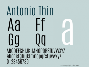 Antonio Thin Version 1.002 Font Sample